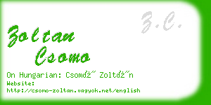 zoltan csomo business card